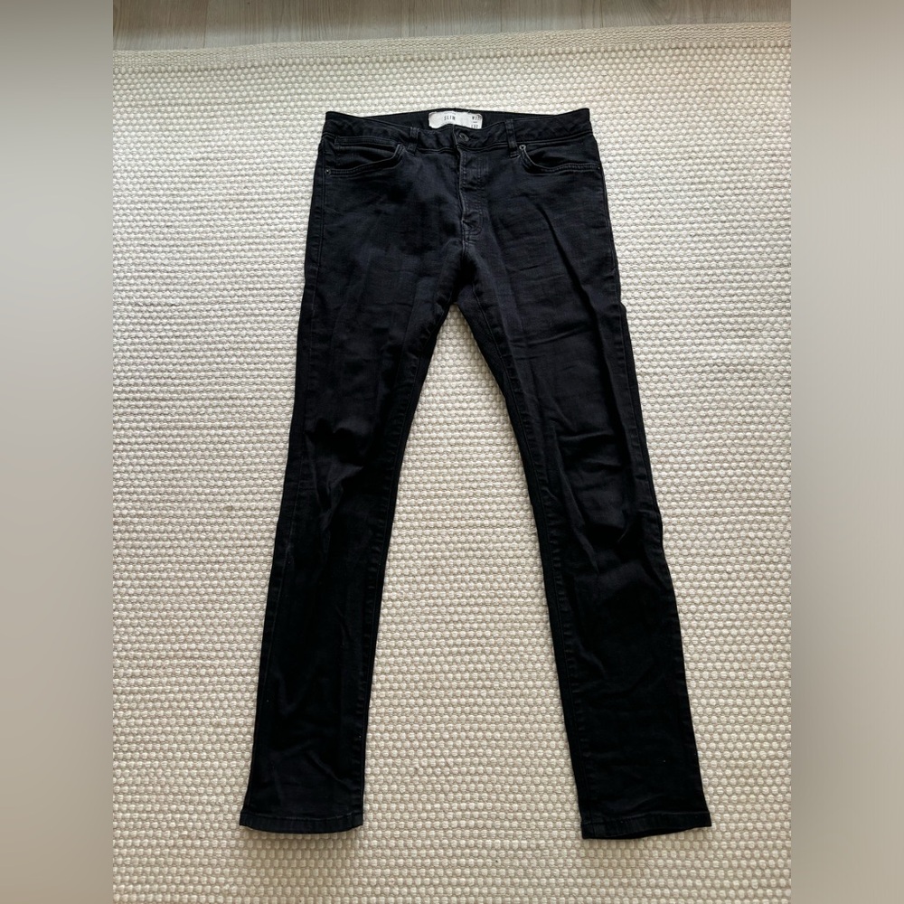 TOPMAN | Black/Dark Grey Slim Denim Jeans 32W 32L